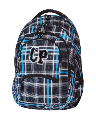 Plecak szkolny CoolPack CP czarno niebieski w kratkę - 5 przegród COLLEGE SPORTY 448