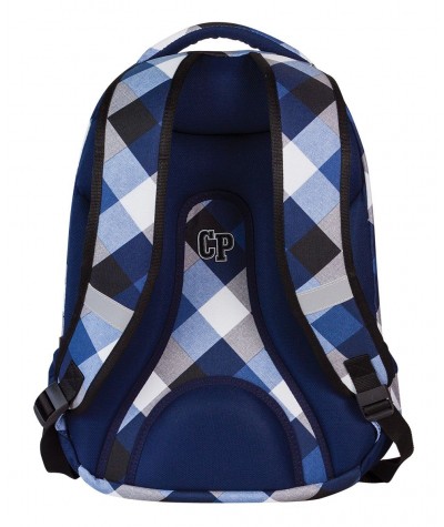 Plecak szkolny CoolPack CP biało niebieski w kratkę 5 przegród COLLEGE  CAMBRIDGE 465