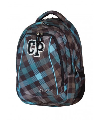 Plecak szkolny Coolpack CP ciemny szary w kratkę - 2 w 1 dla chłopca CLASSIC GREY 488