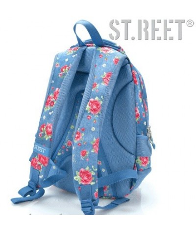 Plecak młodzieżowy 07 ST.REET niebieski w róże GARDEN
