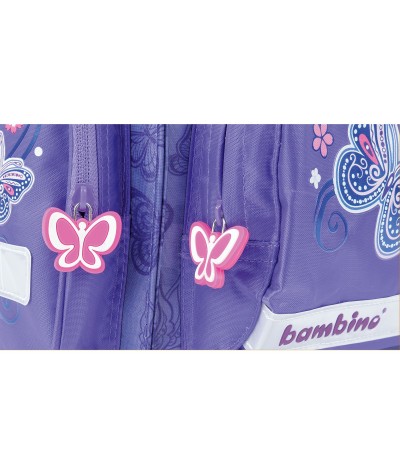 Tornister szkolny BUTTERFLY fioletowy z motylem - POLECANY PRZEZ BAMBINO