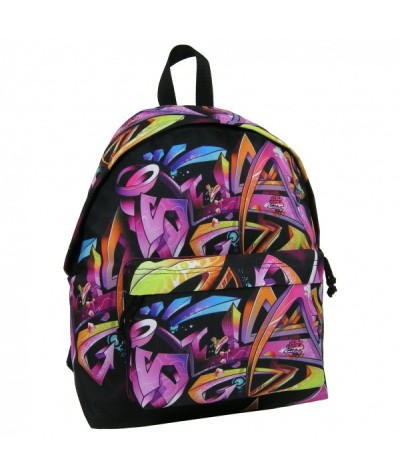 Plecak młodzieżowy czarny z kolorowym graffiti