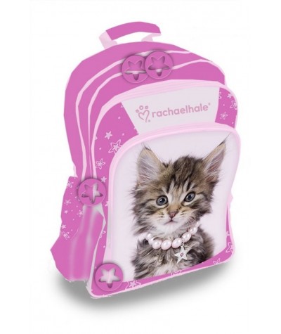 Plecak szkolny Rachael Hale - różowy z kotkiem