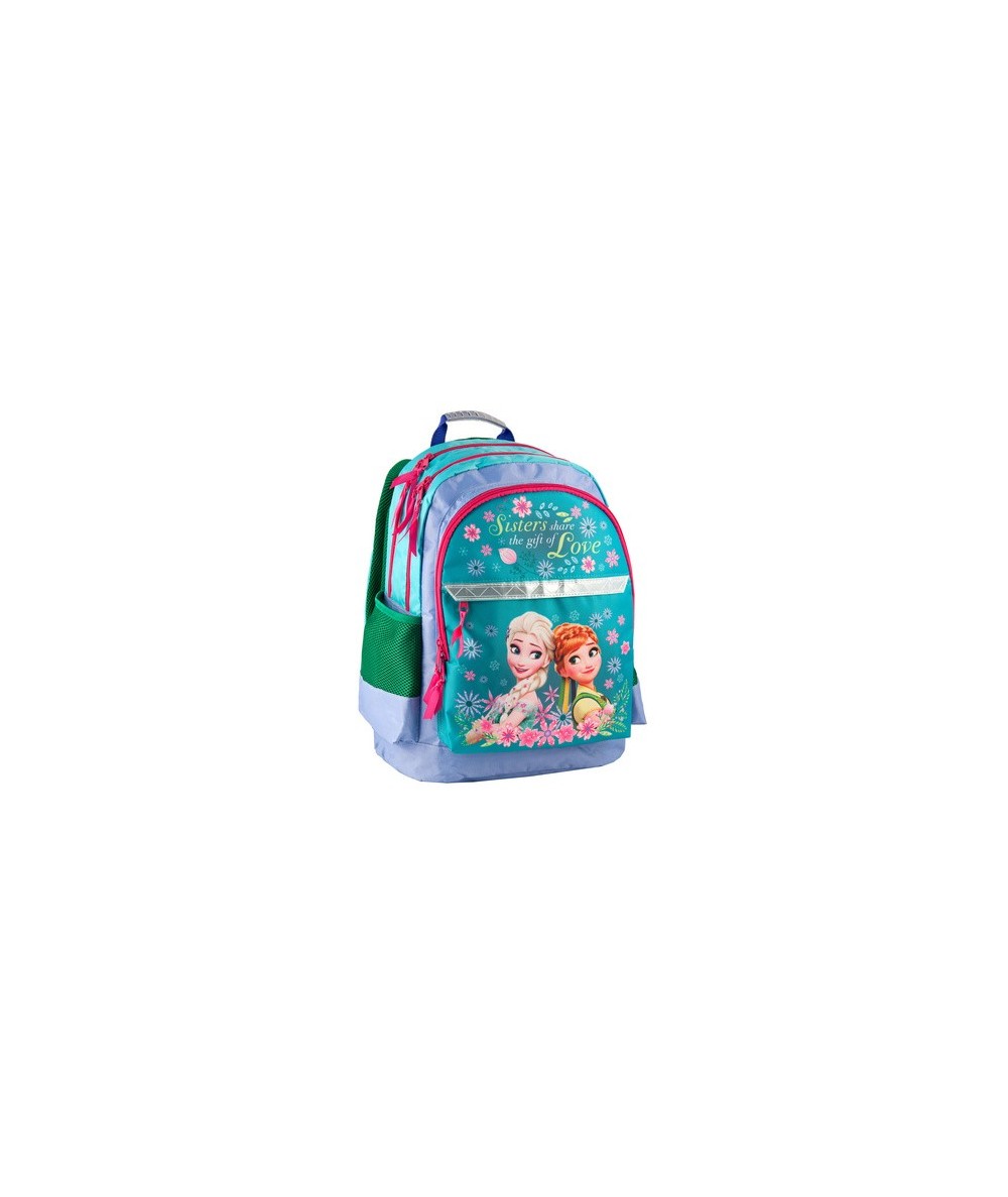 Plecak szkolny Frozen / Kraina Lodu Anna i Elsa - zielono-granatowy