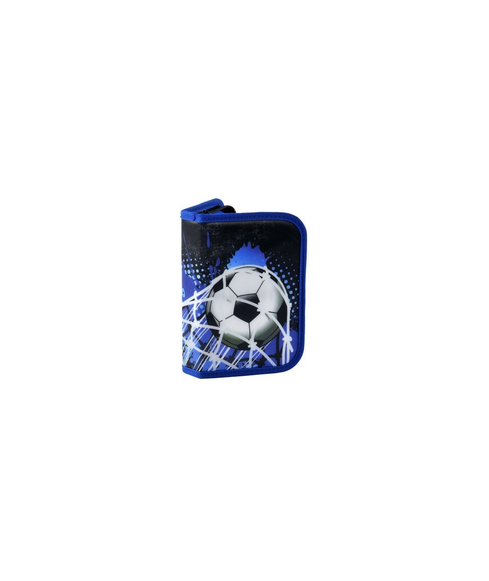 Piórnik z wyposażeniem - niebieski z piłką