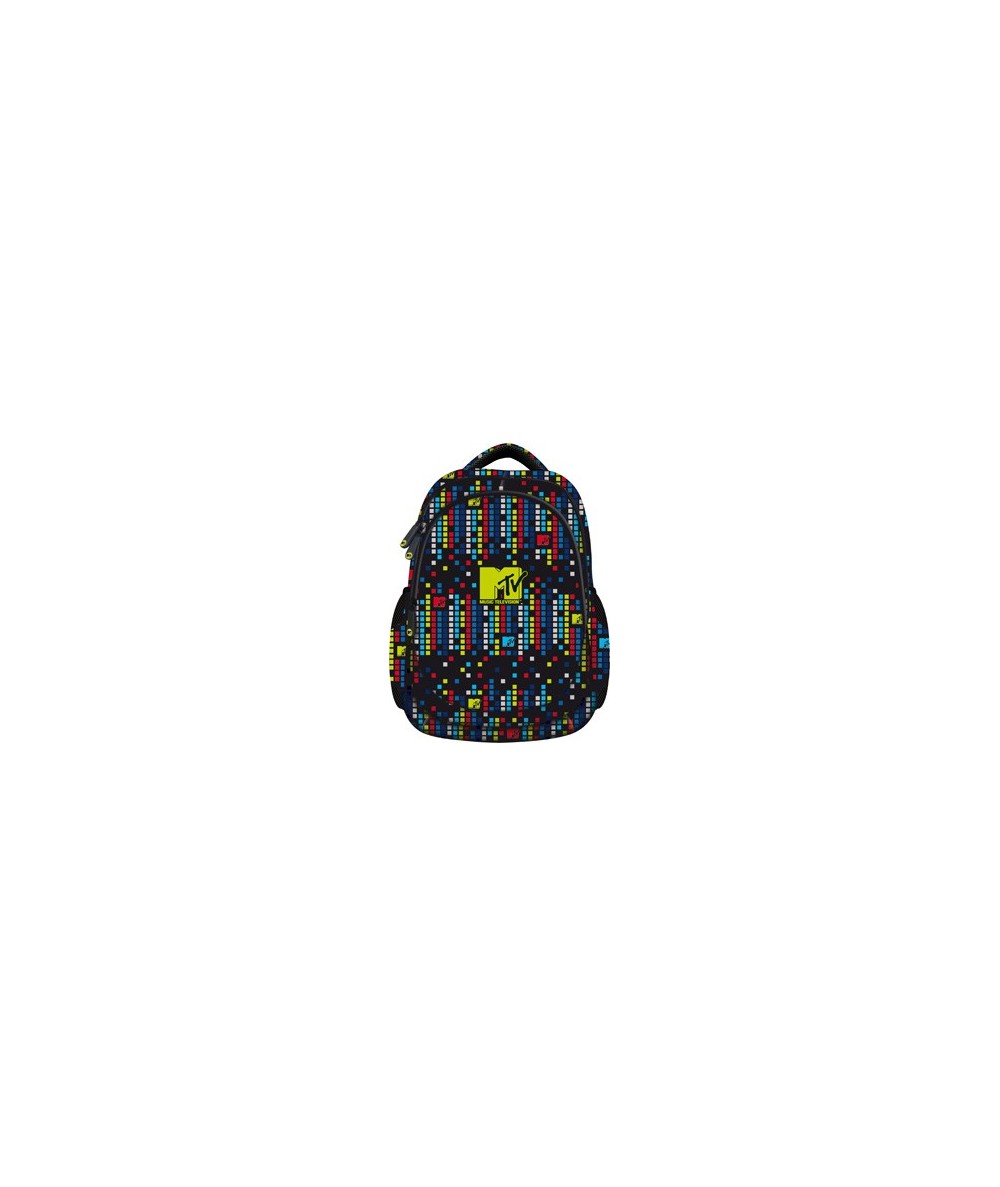 Plecak młodzieżowy BP-06 MTV Equalizer - czarny z kolorowymi kwadracikami