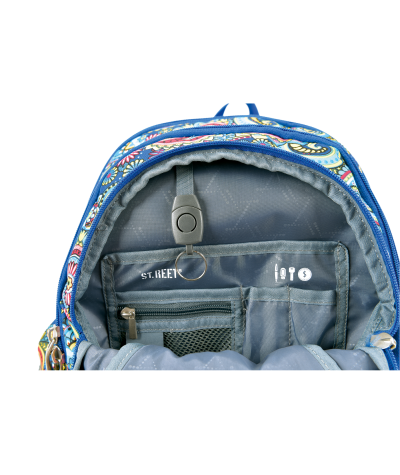Plecak młodzieżowy 02 ST.REET niebieski w indyjskie wzory CASHMERE