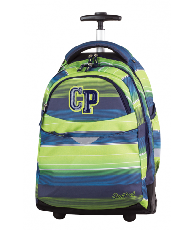 Plecak na kółkach CoolPack CP zielono-niebieski w paski RAPID MULTI STRIPES 645 dla chłopca - plecak w paski