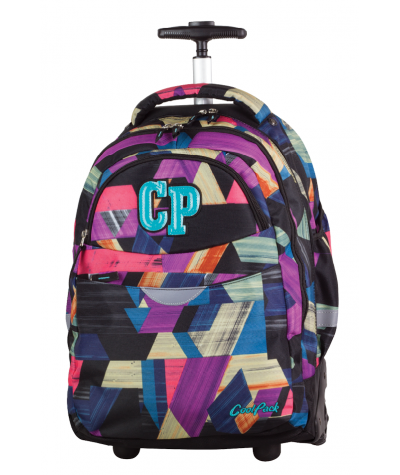 Plecak na kółkach CoolPack CP kolorowe łatki RAPID COLOR STROKES 673 dla dziewczynki lub dla chłopca