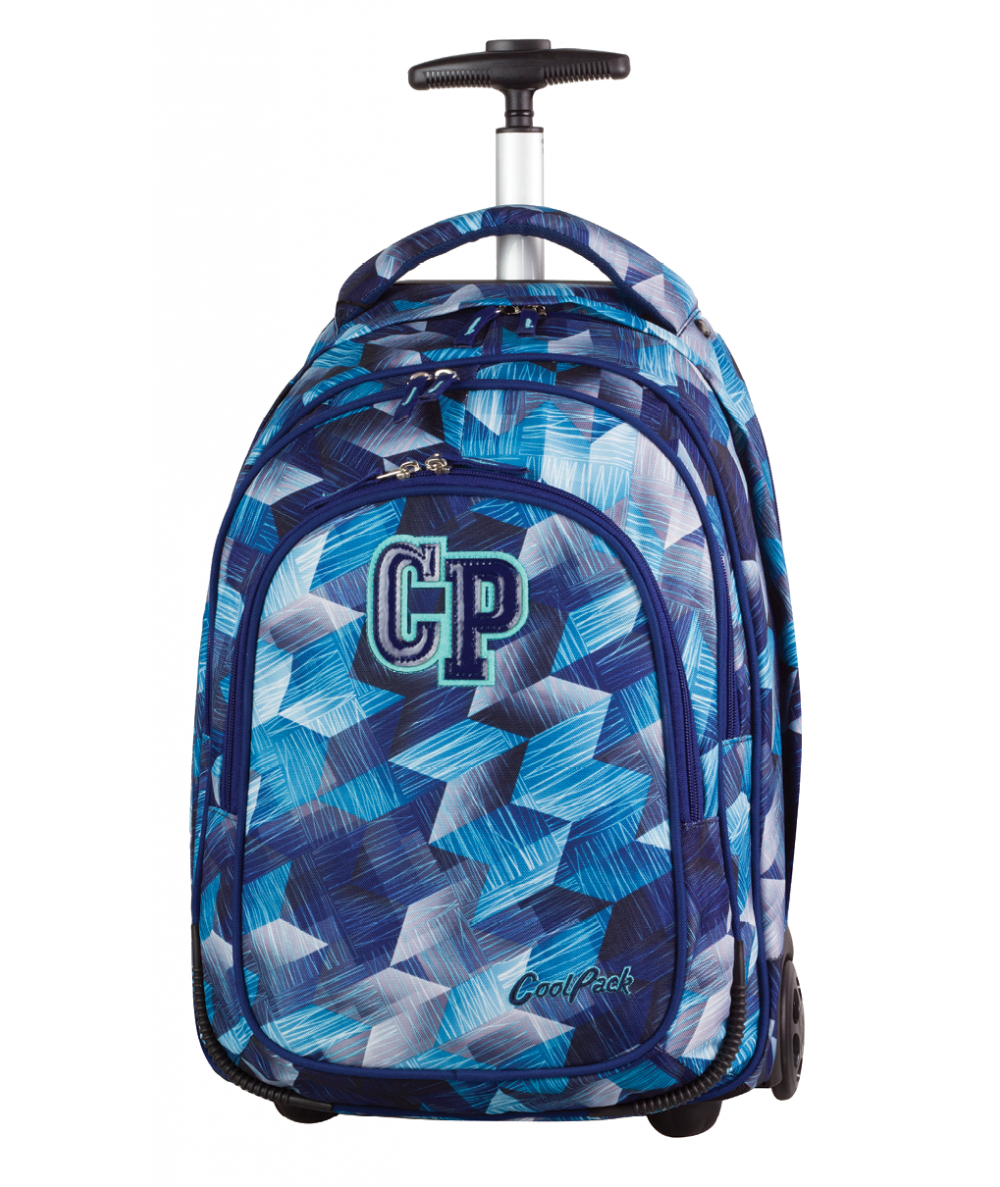Plecak na kółkach CoolPack CP niebieskie kryształy TARGET FROZEN BLUE 638  dla chłopca - niebieski plecak szkolny w kratkę dla d
