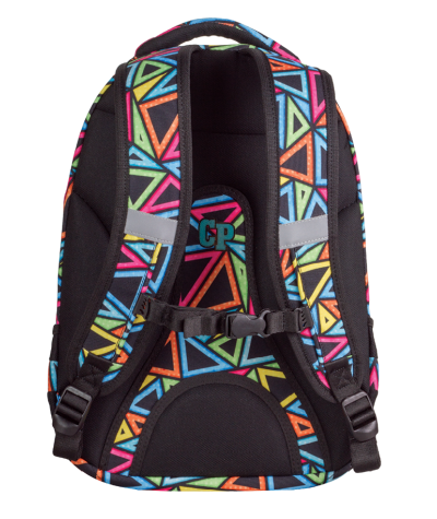 Plecak młodzieżowy CoolPack CP w kolorowe trójkąty - 5 przegród COLLEGE COLOR TRIANGLES kolorowy plecak szkolny dla dziewczynki