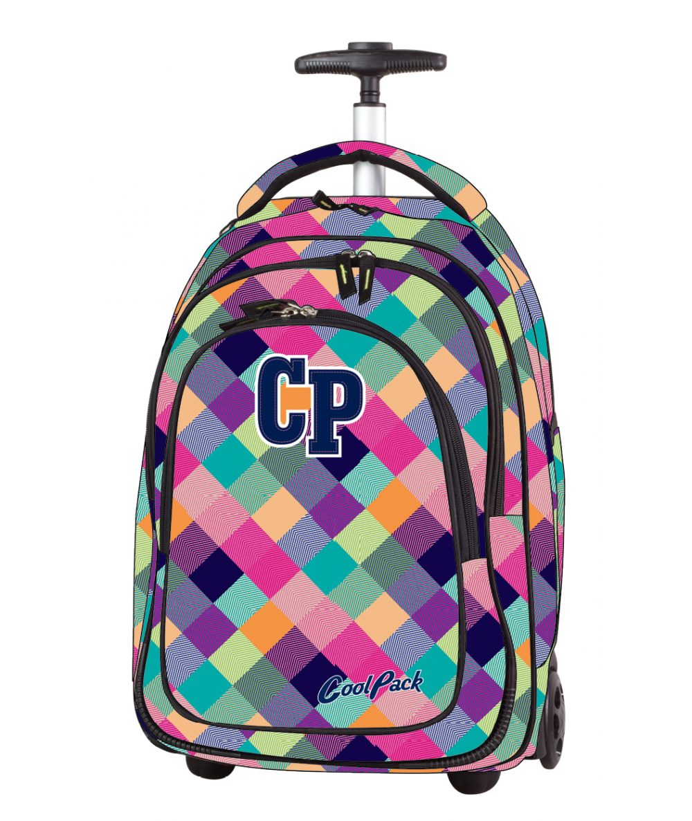 Plecak na kółkach CoolPack CP pastelowe kolory w kratkę TARGET PATCHWORK 1042 dla dziewczynki
