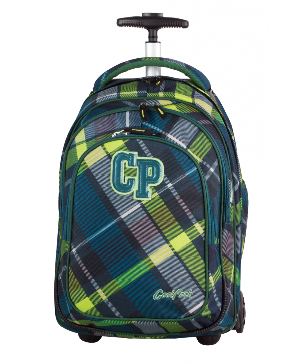 Plecak na kółkach CoolPack CP zielony w kratkę TARGET VENDURE 624 dla chłopca lub dla dziewczynki