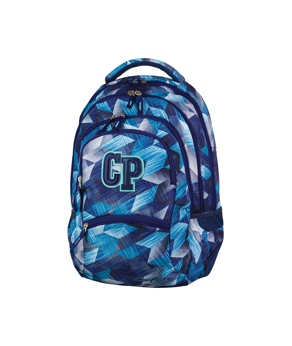 Plecak młodzieżowy CoolPack CP niebieskie kryształy - 5 przegród COLLEGE dla chłopca lub dla dziewczynki - niebieski plecak w kr