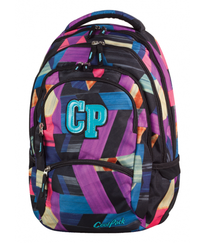 Plecak młodzieżowy CoolPack CP kolorowe łatki - 5 przegród COLLEGE COLOR STROKES 672 dla dziewczynki
