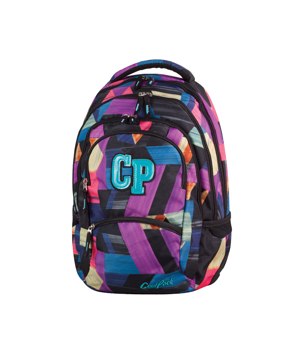 Plecak młodzieżowy CoolPack CP kolorowe łatki - 5 przegród COLLEGE COLOR STROKES 672 dla dziewczynki