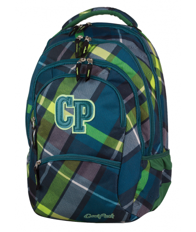 Plecak młodzieżowy CoolPack CP zielony w kratkę 5 przegród COLLEGE VERDURE 623 dla chłopca lub dla dziewczynki