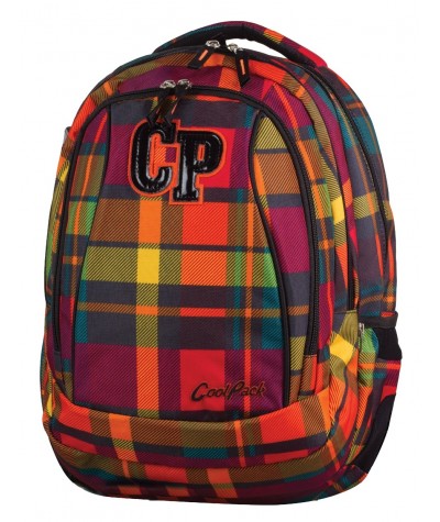 Plecak młodzieżowy CoolPack CP słoneczna kratka - 2w1 COMBO SUNSET CHECK pomarańczowy plecak dla dziewczynki