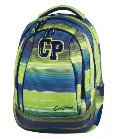 Plecak młodzieżowy CoolPack CP zielono-niebieski w paski - 2w1 COMBO MULTI STRIPES dla chłopca lub dla dziewczynki