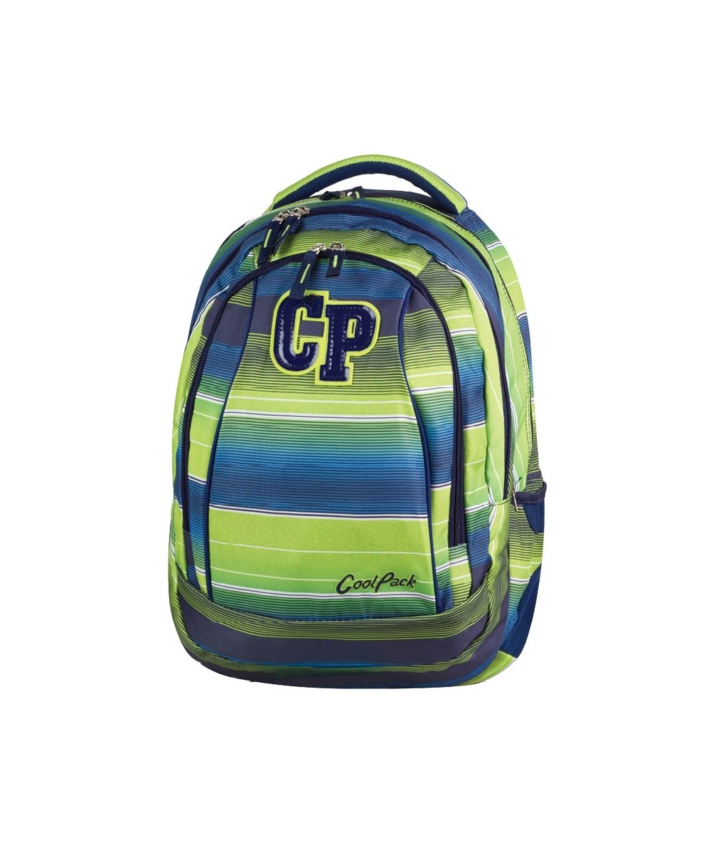 Plecak młodzieżowy CoolPack CP zielono-niebieski w paski - 2w1 COMBO MULTI STRIPES dla chłopca lub dla dziewczynki