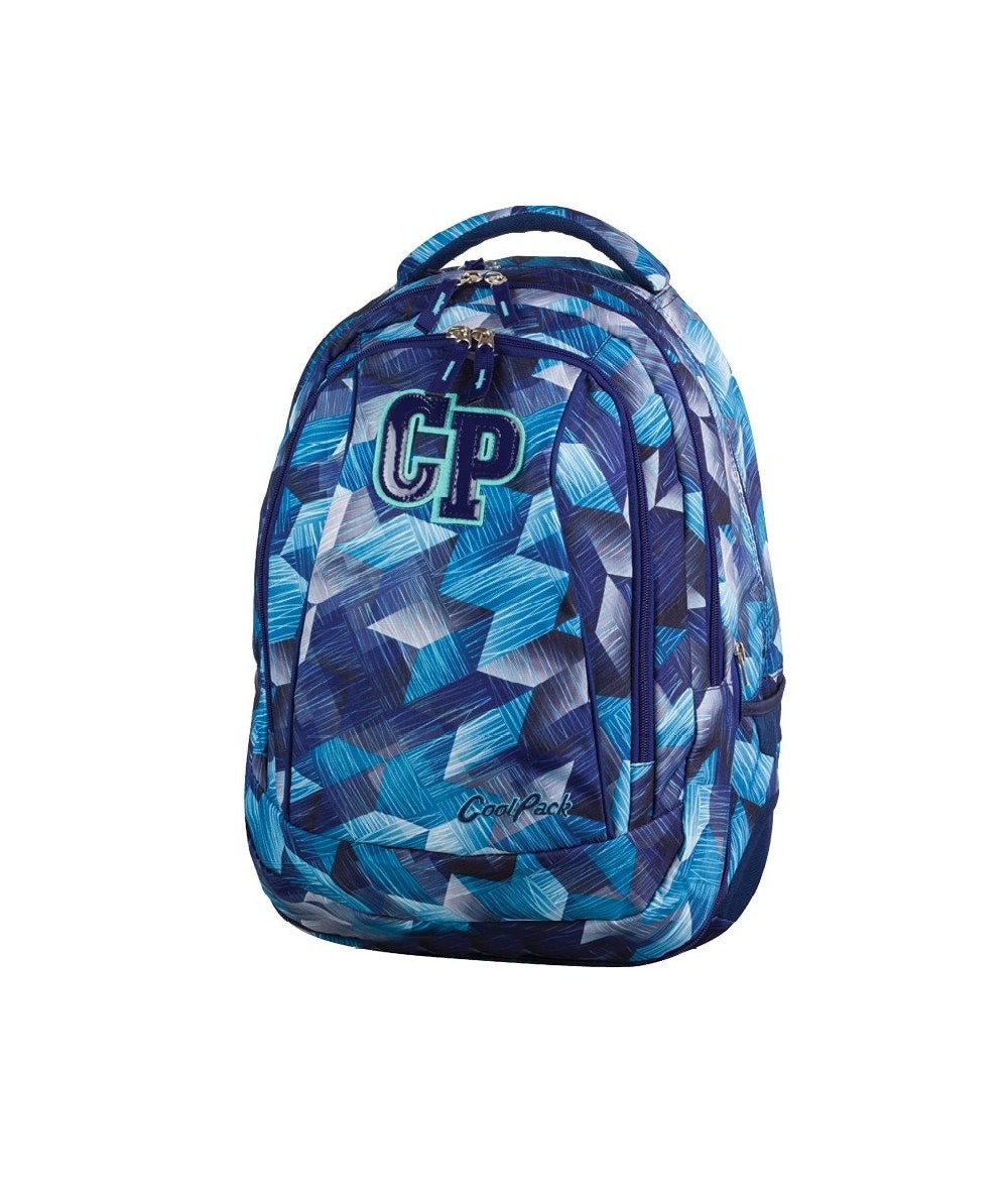 Plecak młodzieżowy CoolPack CP niebieskie kryształy - 2w1 COMBO FROZEN BLUE 639 - błękitny w kratkę dla chłopca