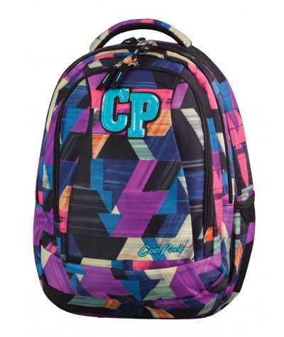 Plecak młodzieżowy CoolPack CP kolorowe łatki w kratkę - 2w1 COMBO COLOR STROKES 674 dla dziewczynki