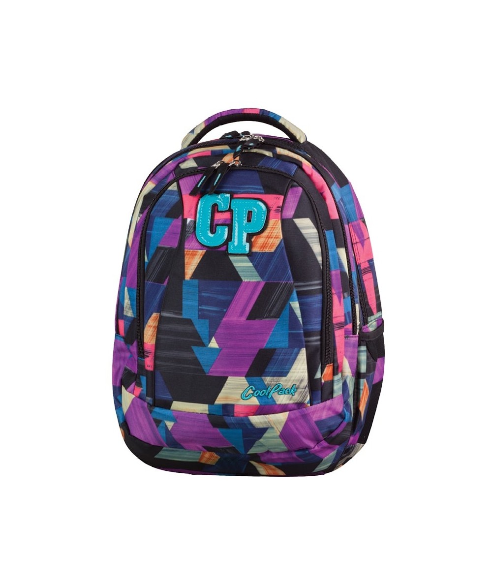 Plecak młodzieżowy CoolPack CP kolorowe łatki w kratkę - 2w1 COMBO COLOR STROKES 674 dla dziewczynki