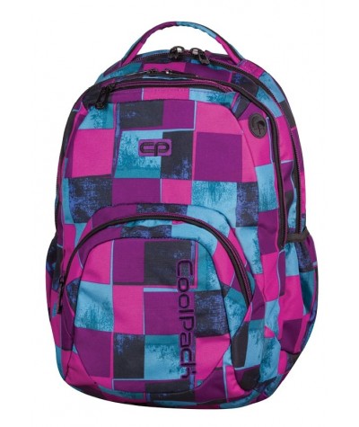 Plecak młodzieżowy CoolPack różowo-niebieskie kwadraty CP SMASH PLAID 904
