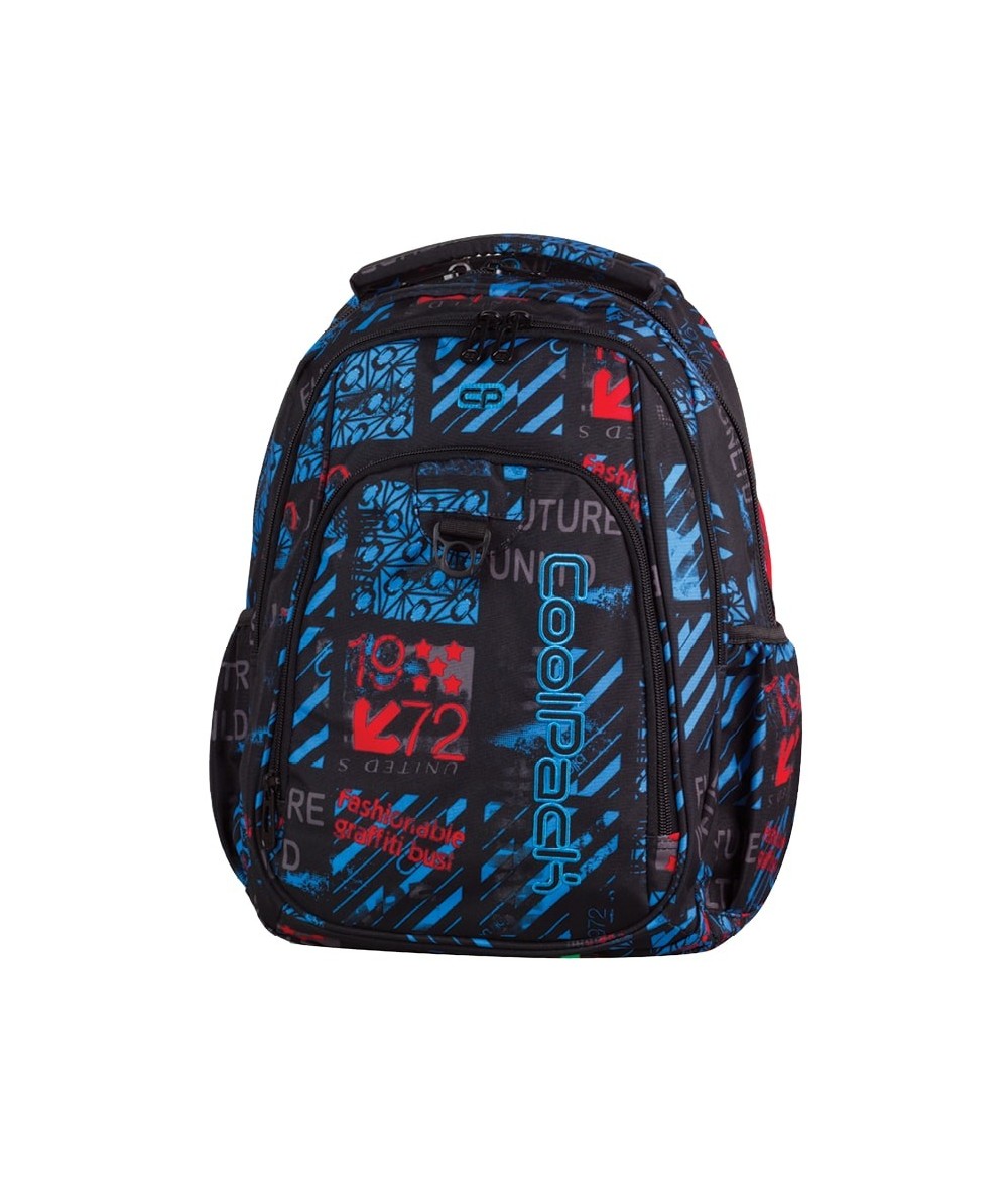 Plecak młodzieżowy CoolPack CP niebiesko-czerwone znaki STRIKE UNDERGROUND 832
