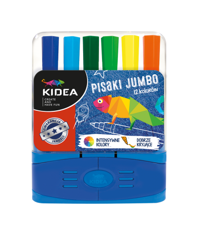 Pisaki w pudełku Jumbo Kidea -12 kolorów