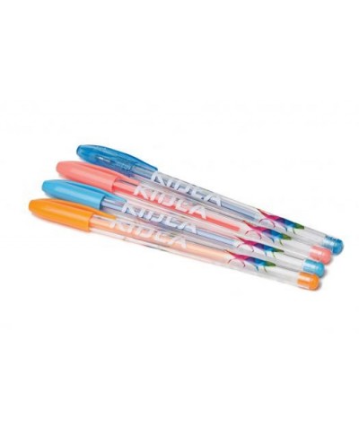 Długopisy żelowe fluorescencyjne i z brokatem KIDEA - 12 kolorów