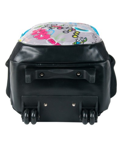 Szkolny plecak na kółkach Paso Big Dream - Great dla dziewczynki - czarny z kolorowymi zamkami