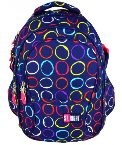 Plecak młodzieżowy 01 ST.RIGHT HOOPS kolorowe kółka
