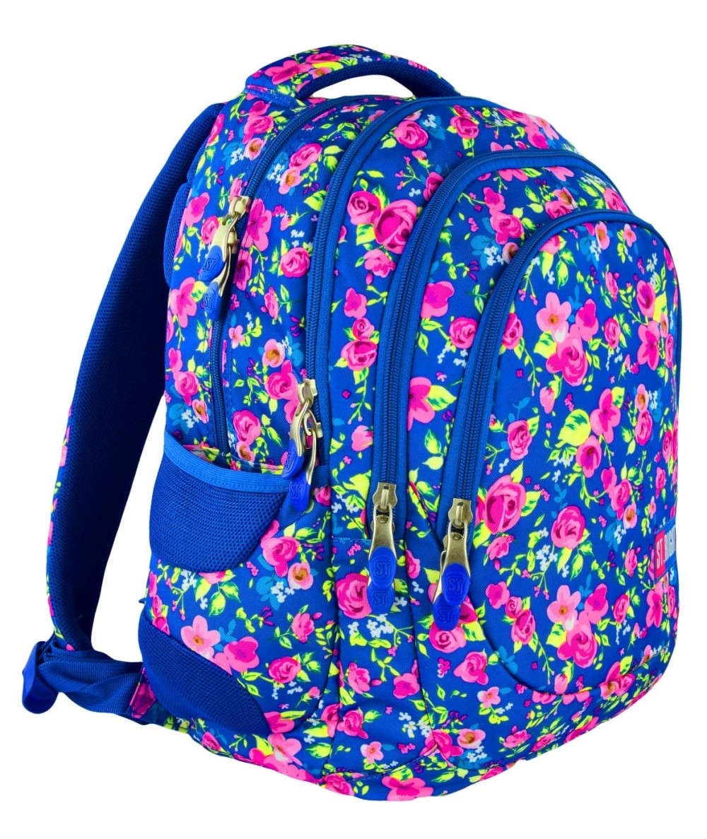 Plecak młodzieżowy 06 ST.RIGHT FLOWERS NAVY BLUE w kwiaty