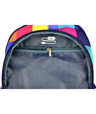 Plecak młodzieżowy 06 ST.RIGHT MAXI SQUARES kolorowe kwadraty
