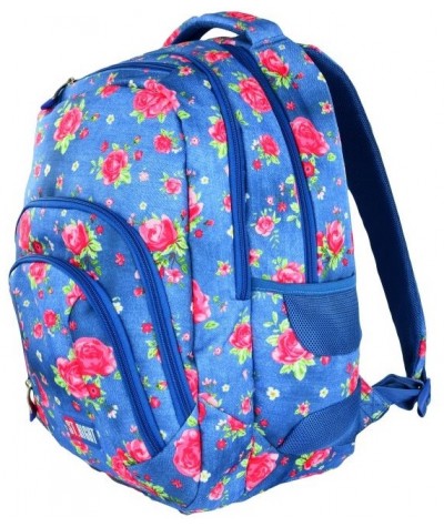 Plecak młodzieżowy 25 ST.RIGHT GARDEN niebieski w róże