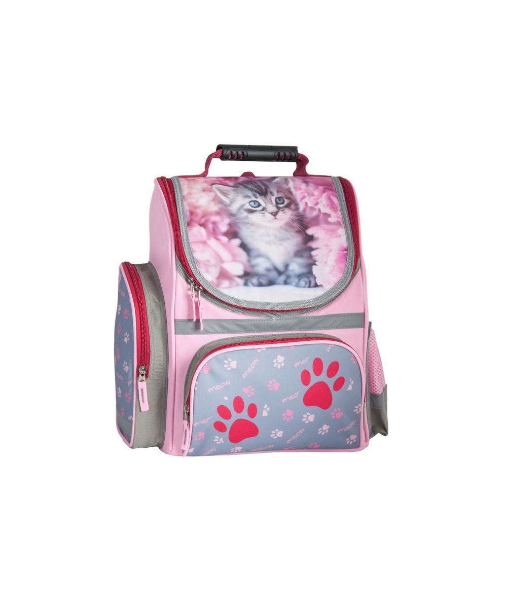 Piękny tornister z kotem dla dziewczynki - różowy tornister do pierwszej klasy dla dziewczynki