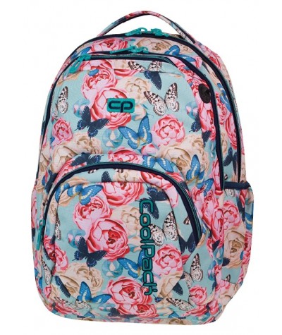 Plecak młodzieżowy CoolPack CP róże i motyle SMASH BUTTERFLIES 1067 - błękitny dla dziewczynki