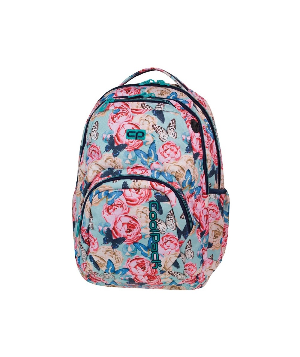 Plecak młodzieżowy CoolPack CP róże i motyle SMASH BUTTERFLIES 1067 - błękitny dla dziewczynki