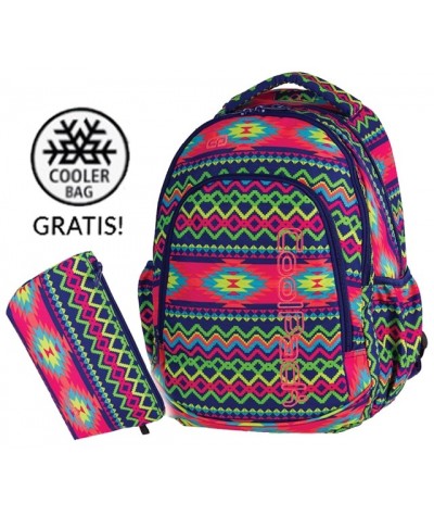 Plecak do klas 1-3 szkoły podstawowej CoolPack CP PRIME BOHO ELECTRA - 23 litry kolorowy aztecki dla młodszych dziewczynek
