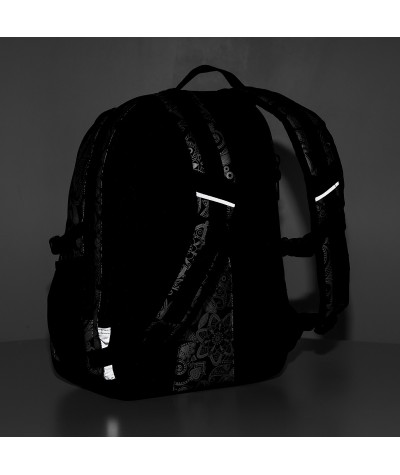 Plecak młodzieżowy Topgal dla dziewczyny czarno-biały ornament do szkoły