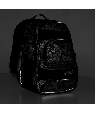 Plecak młodzieżowy Topgal dla dziewczyny czarno-biały ornament do szkoły