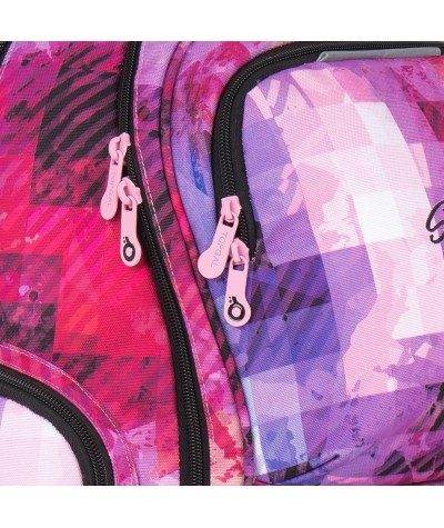 Plecak młodzieżowy Topgal dla dziewczyny różowy w kratkę HIT 891H do szkoły
