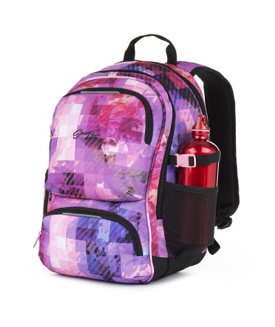 Plecak młodzieżowy Topgal dla dziewczyny różowy w kratkę HIT 891H do szkoły