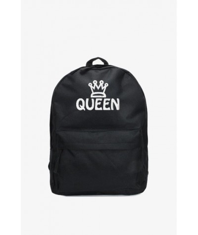 Czarny plecak z napisem Queen dla młodzieży, młodzieżowy plecak Queen