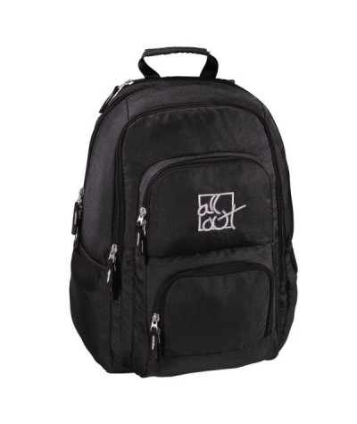 Czarny plecak gładki do szkoły 3 przegrody Hama dla chłopaka na laptopa