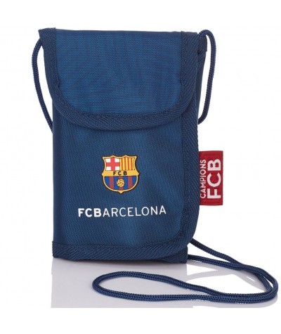 Portfel młodzieżowy na szyję FC Barcelona granatowy