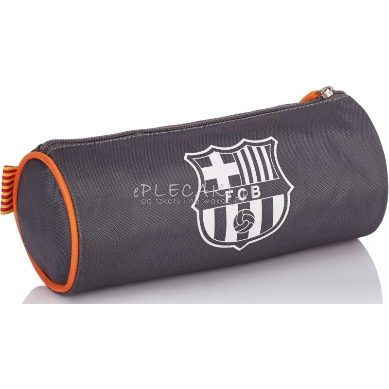 Piórnik szkolny tuba FC Barcelona dla chłopca srebrna