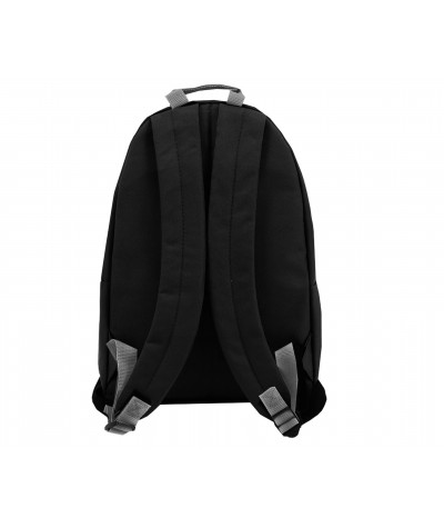 Plecak czarny z czerwoną r&oacute;żą - zdobiony haftem roses -  miejski