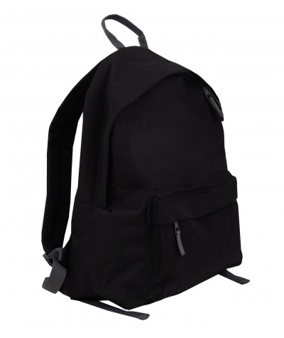 Plecak czarny z czerwoną r&oacute;żą - zdobiony haftem roses -  miejski